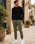 Cormac Men's Cargo Trousers – Slim Fit Drawstring Multi Pocket Casual Pants