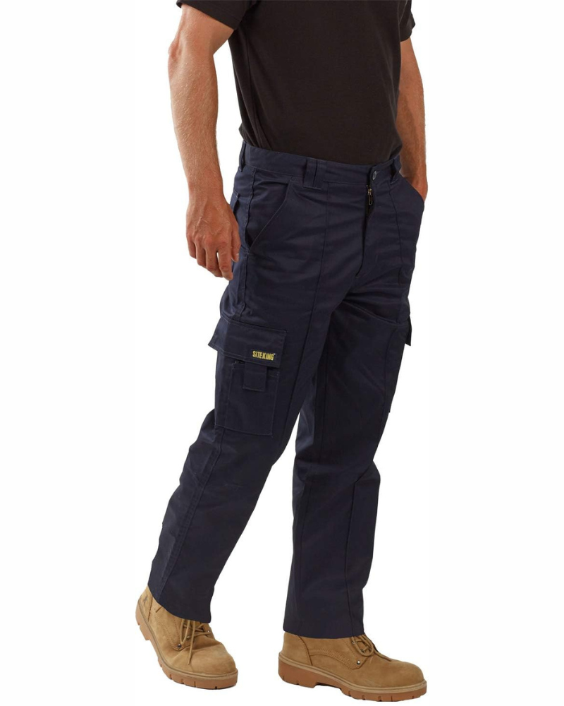 Gareth Men's Cargo Work Trousers – Polycotton Utility Pants with Multi Pockets & YKK Zip