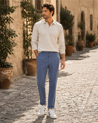 Warren Men's Classic Fit Chino Trousers – Wrinkle-Resistant Cotton Blend Smart Pants