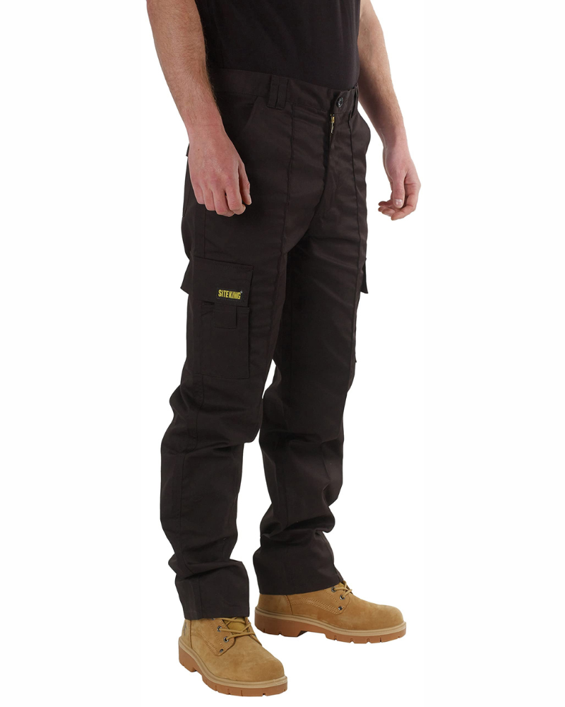 Gareth Men's Cargo Work Trousers – Polycotton Utility Pants with Multi Pockets & YKK Zip