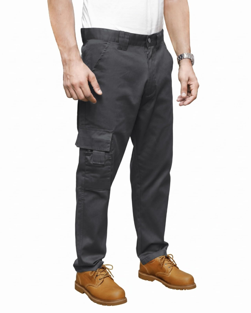 Derek Men's Work Cargo Trousers – Poly Cotton Multi-Pocket Combat Work Pants