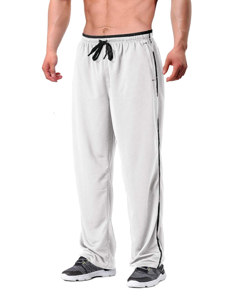 Colton Men's Straight Leg Joggers – Quick-Drying Drawstring Track Trousers with Zip Pockets