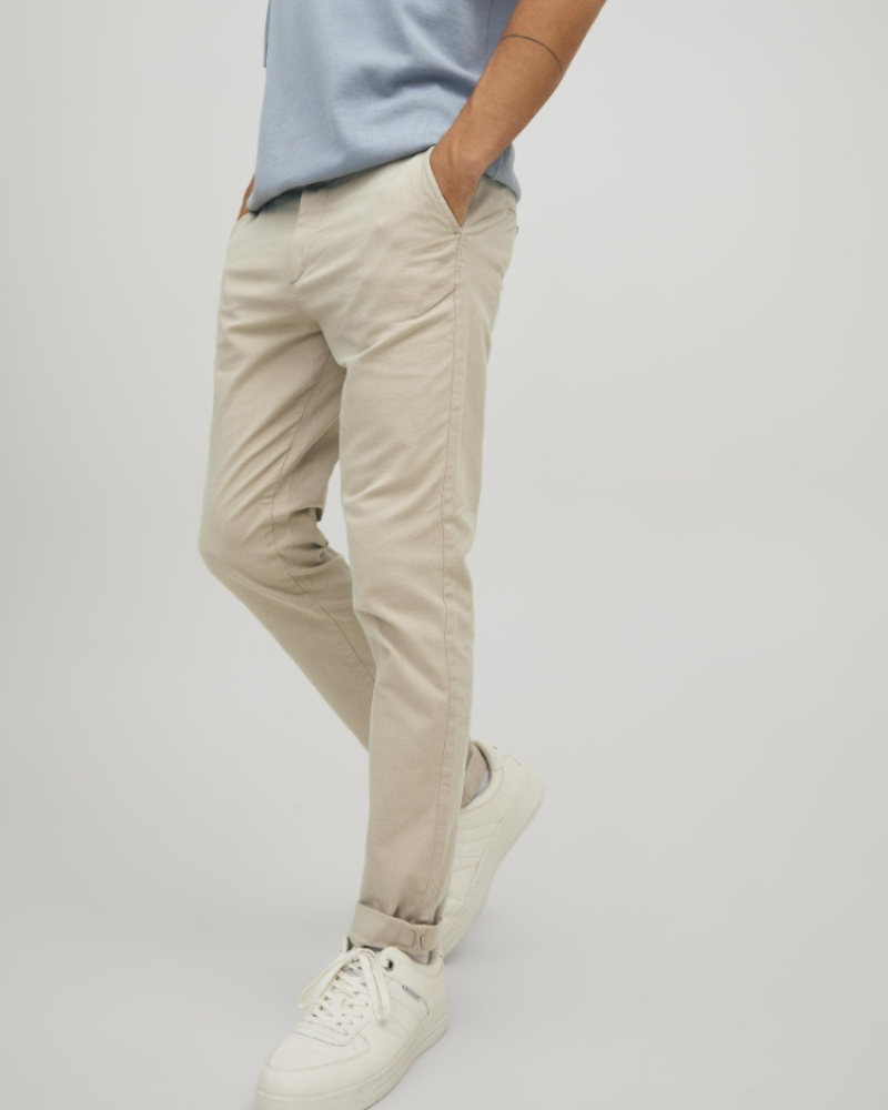 Graham Men's Slim Fit Chino Trousers – 2 Pack Stretch Cotton Zip-Fly Pants