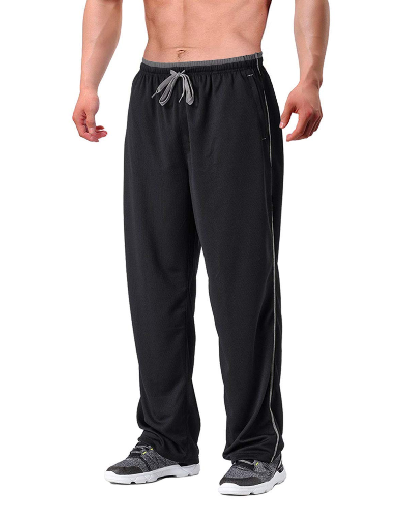 Colton Men's Straight Leg Joggers – Quick-Drying Drawstring Track Trousers with Zip Pockets