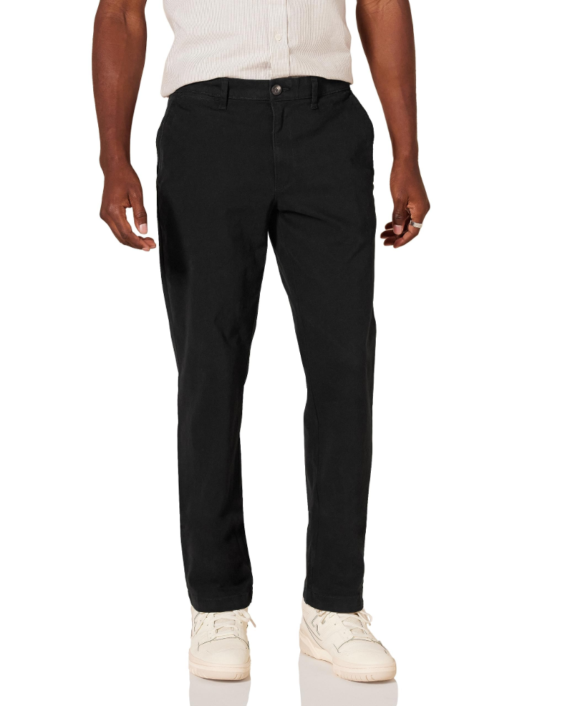 Gavin Men's Slim Fit Chino Trousers – Stretch Cotton Khaki Zip-Fly Casual Pants