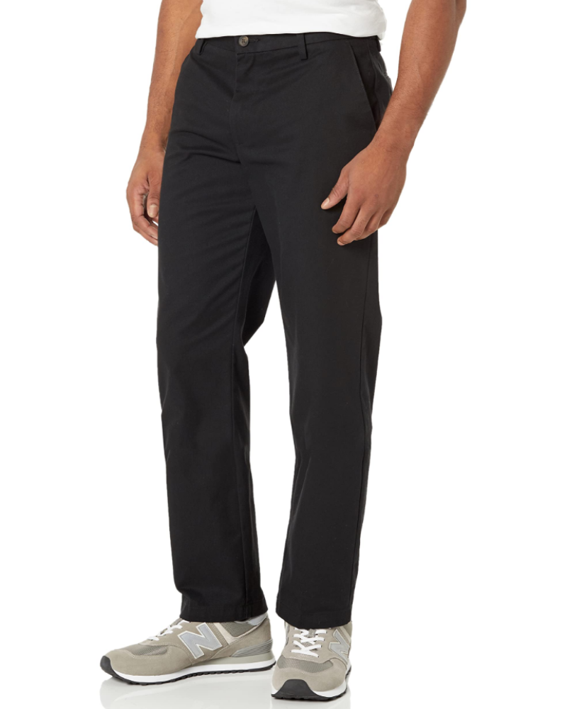 Hudson Men's Straight Fit Chino Trousers – Wrinkle-Resistant Cotton Blend Pants