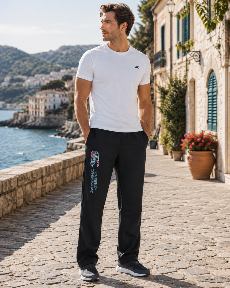 Sterling Men's Stadium Trousers – Cuffed Sports Track Pants with Full Leg Lining