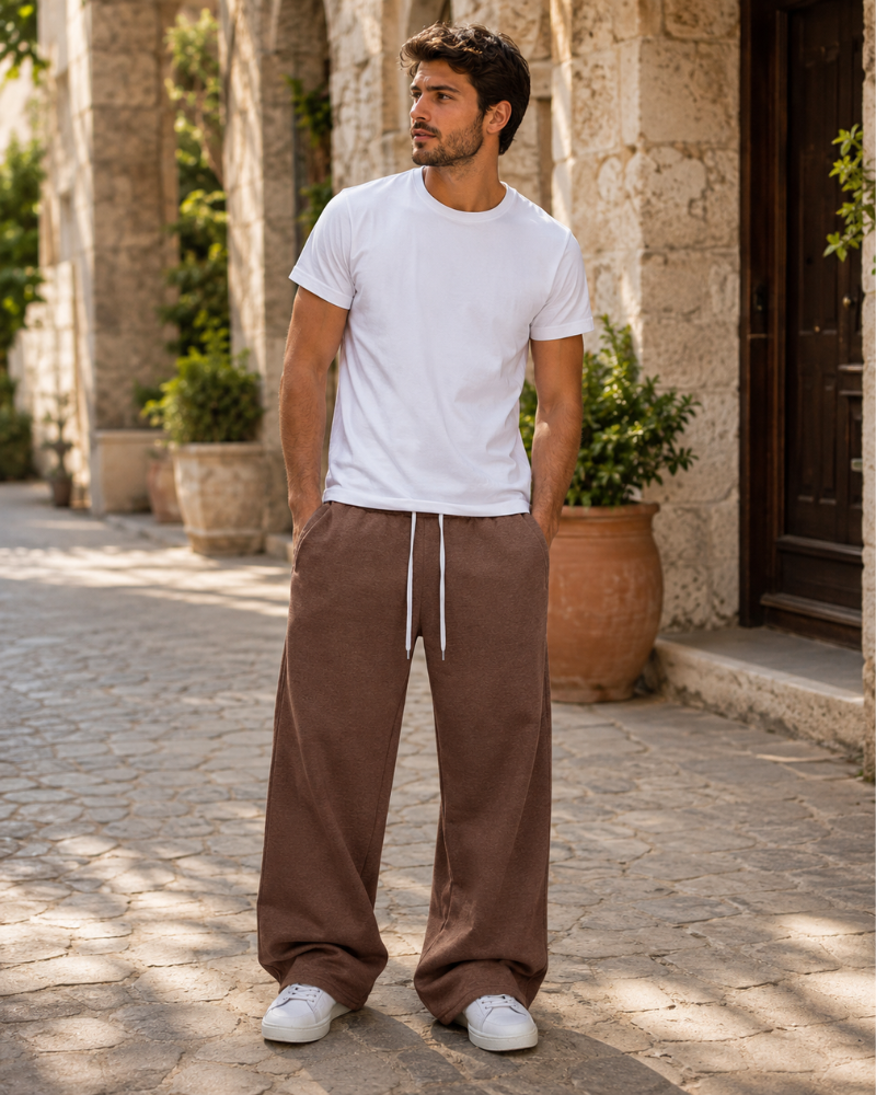 Colby Men's Baggy Sweatpants – Wide Leg Cotton Blend Joggers with Drawstring & Pockets