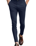 Cole Men's Slim Fit Chino Trousers – Stretch Cotton Zip-Fly Casual Pants