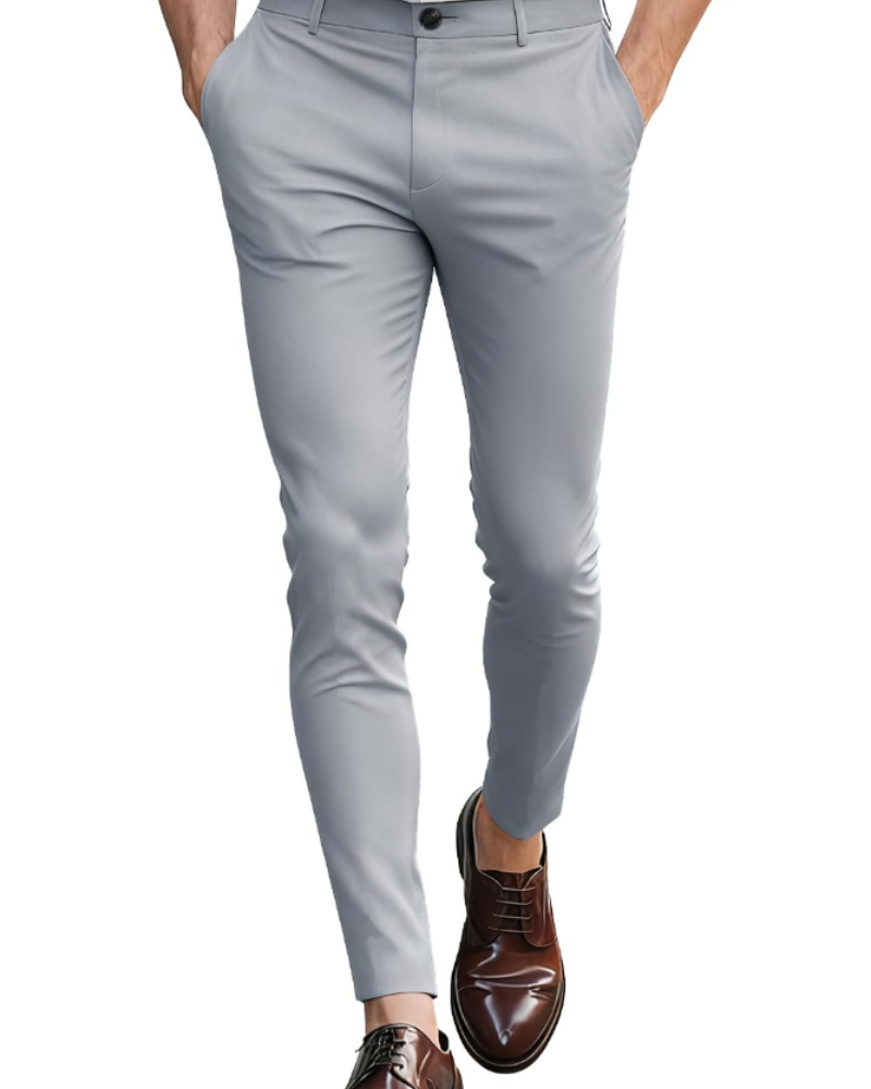 Cole Men's Slim Fit Chino Trousers – Stretch Cotton Zip-Fly Casual Pants