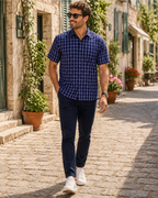 Cedric Men's Poplin Shirt – Regular Fit Short Sleeve Button-Front Shirt