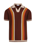 Miles Men's Knitted Polo Shirt – 100% Cotton Vintage Cable Knit Short Sleeve Polo
