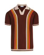Miles Men's Knitted Polo Shirt – 100% Cotton Vintage Cable Knit Short Sleeve Polo