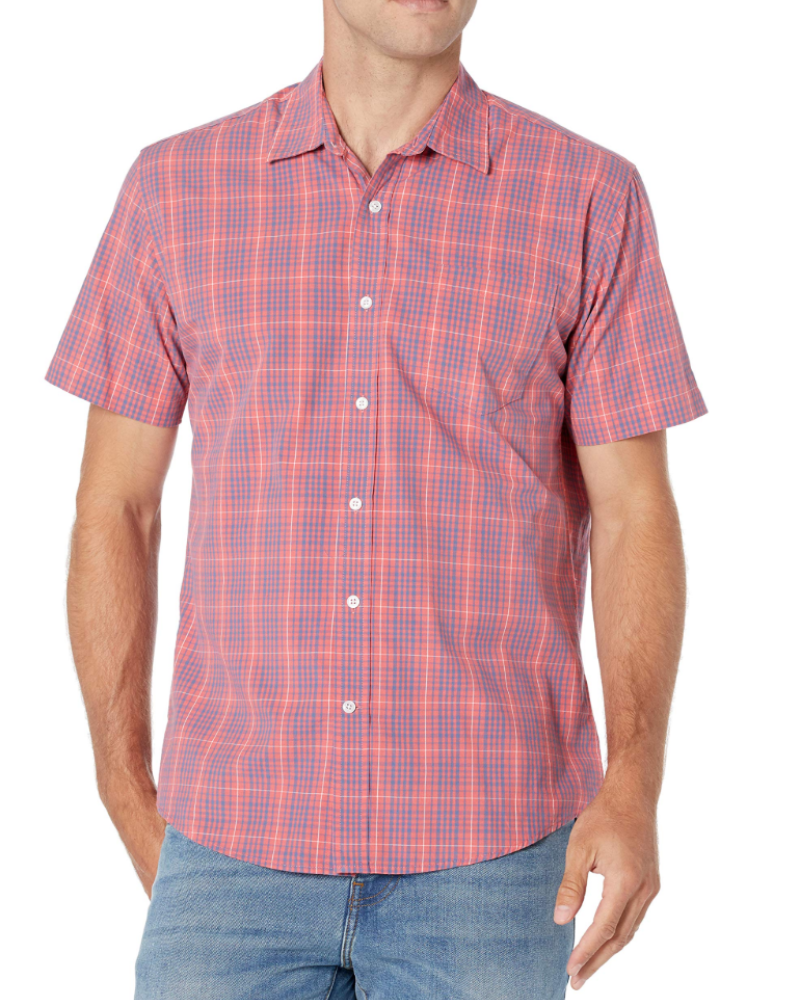 Cedric Men's Poplin Shirt – Regular Fit Short Sleeve Button-Front Shirt