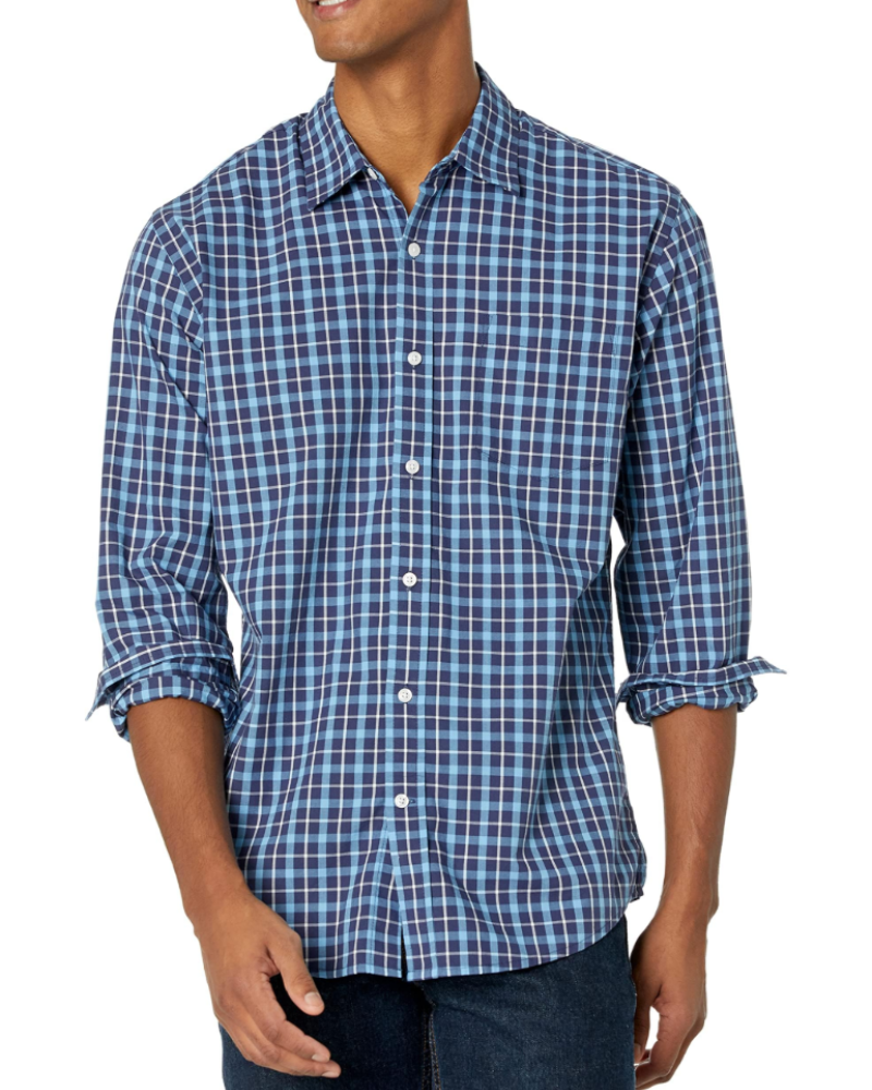 Rupert Men's Poplin Shirt – Regular Fit Long Sleeve Button-Front Casual Shirt