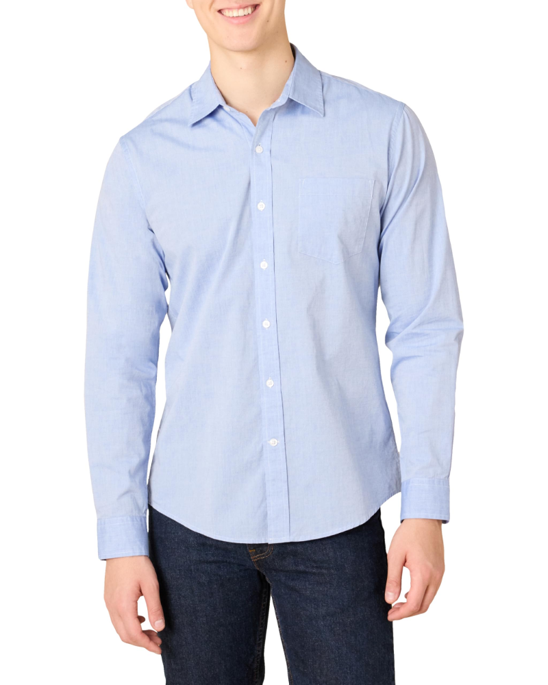 Rupert Men's Poplin Shirt – Regular Fit Long Sleeve Button-Front Casual Shirt