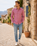 Rupert Men's Poplin Shirt – Regular Fit Long Sleeve Button-Front Casual Shirt