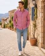 Rupert Men's Poplin Shirt – Regular Fit Long Sleeve Button-Front Casual Shirt