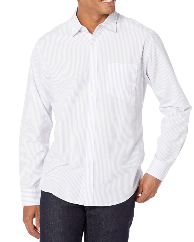 Rupert Men's Poplin Shirt – Regular Fit Long Sleeve Button-Front Casual Shirt