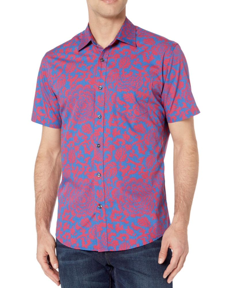 Cedric Men's Poplin Shirt – Regular Fit Short Sleeve Button-Front Shirt