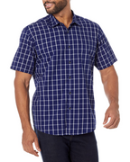 Cedric Men's Poplin Shirt – Regular Fit Short Sleeve Button-Front Shirt