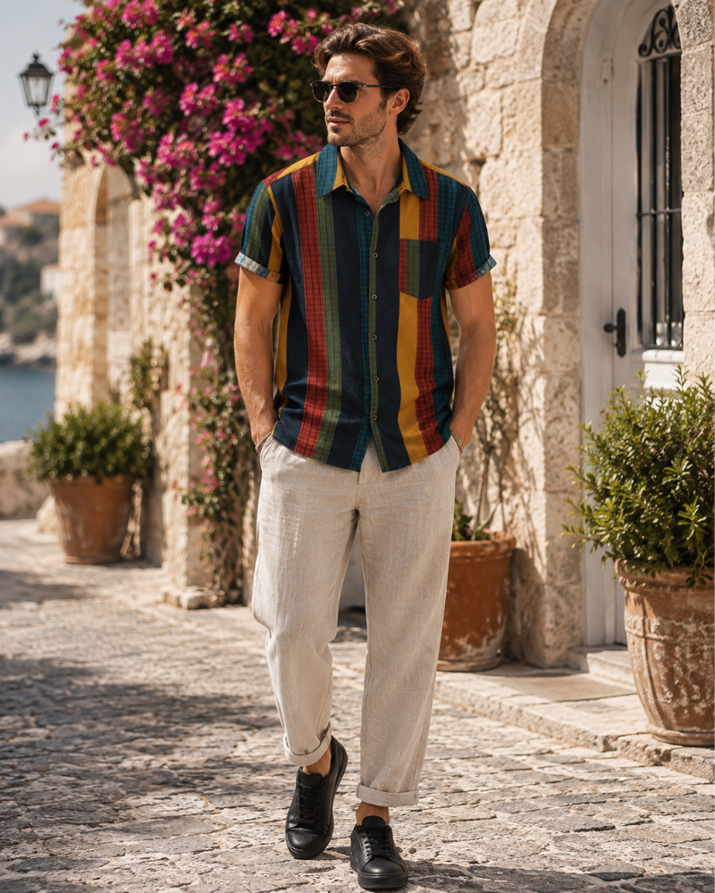 Holden Men's Floral Shirt – Short Sleeve Button-Up Summer Shirt