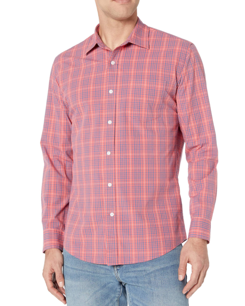 Rupert Men's Poplin Shirt – Regular Fit Long Sleeve Button-Front Casual Shirt