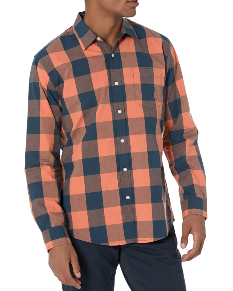 Rupert Men's Poplin Shirt – Regular Fit Long Sleeve Button-Front Casual Shirt
