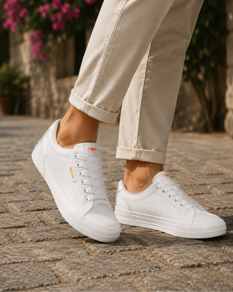 Duncan Men's Platform Trainers – Lace-Up Canvas Shoes with Rubber Toe Cap