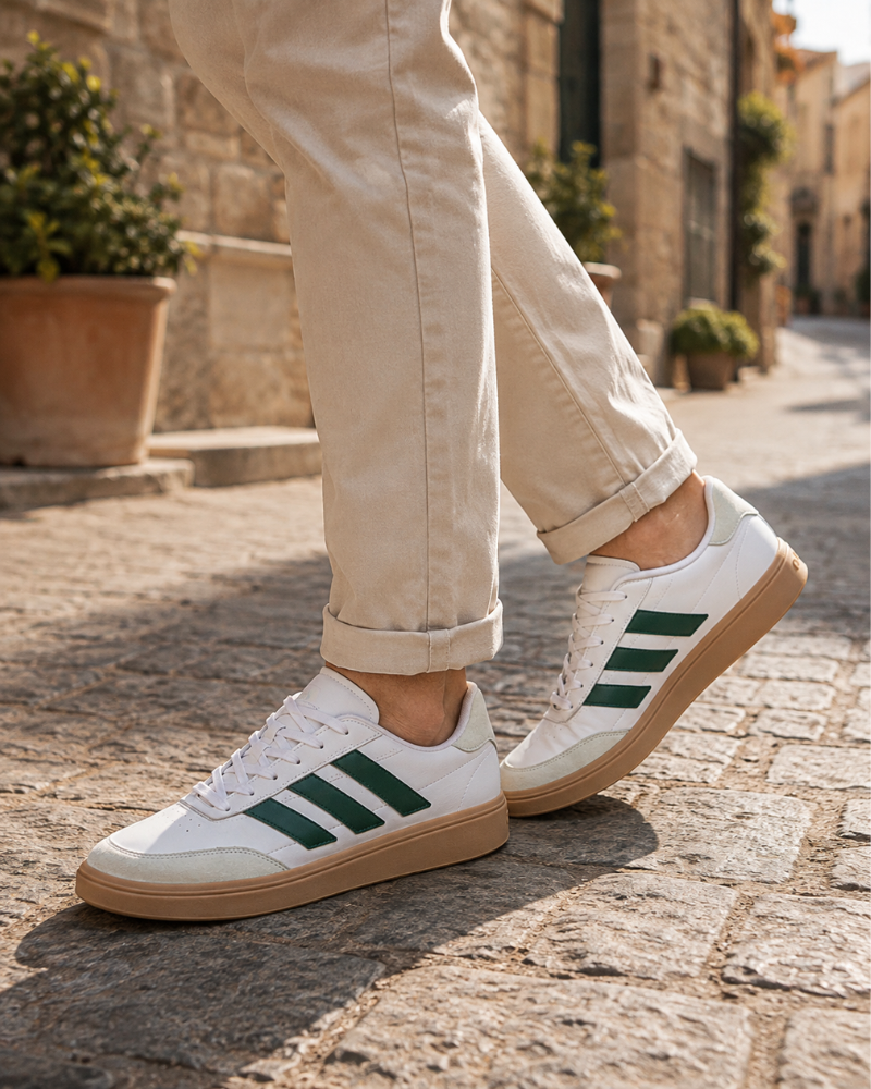 Ashton Men's Lace-Up Trainers – Synthetic Leather Casual Shoes with Rubber Cupsole