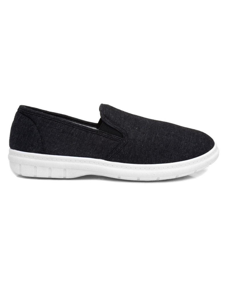 Brody Men's Slip-On Canvas Shoes – Twin Elastic Gusset Casual Flat Shoes
