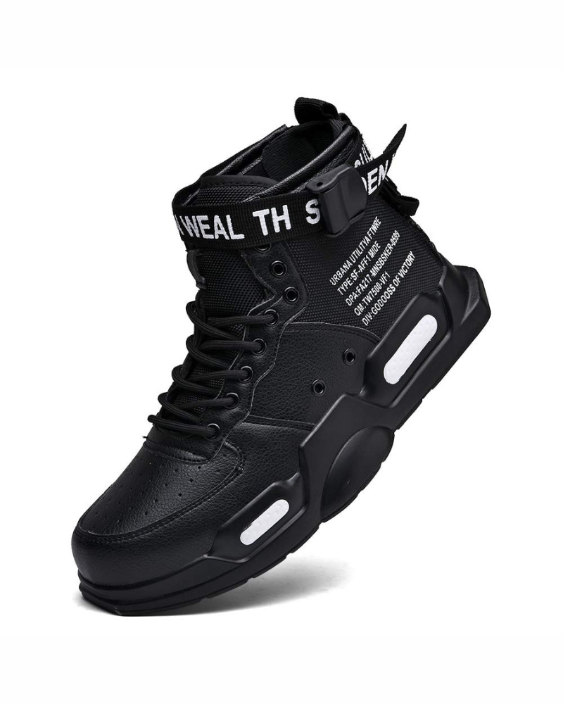 Spencer Men's High-Top Trainers – Zip & Lace-Up Casual Boots with EVA Insole