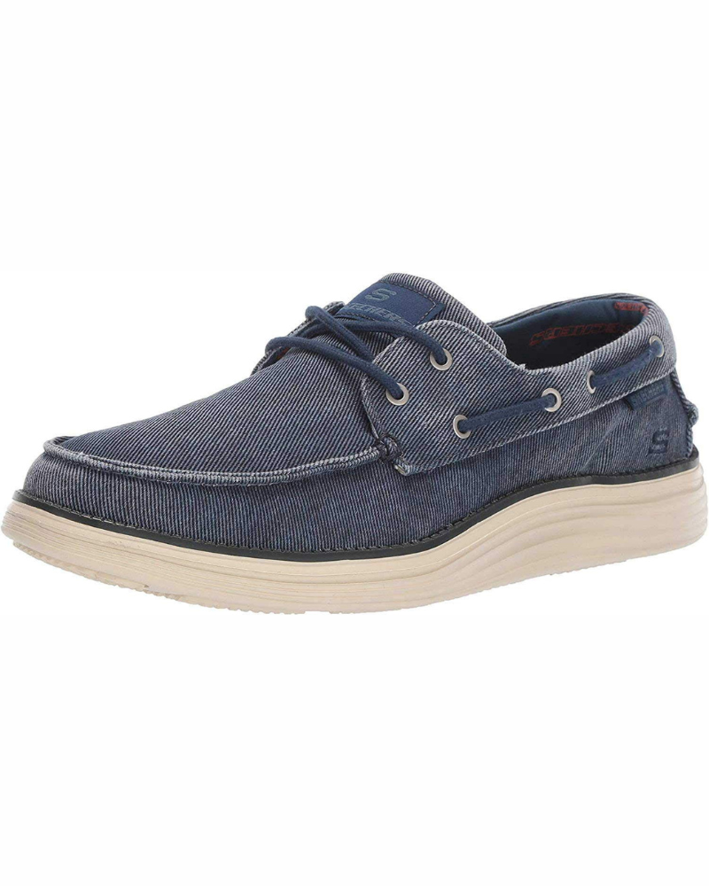 Carter Men's Canvas Boat Shoes – Lace Up Casual Shoes with Memory Foam Insole