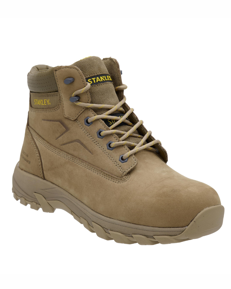 Dylan Men's Leather Safety Boots – SB P SRA Steel Toe Work Boots with Steel Midsole