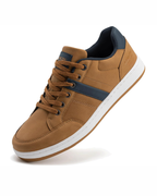 Preston Men's Casual Trainers – PU Leather Lace-Up Shoes with Rubber Sole