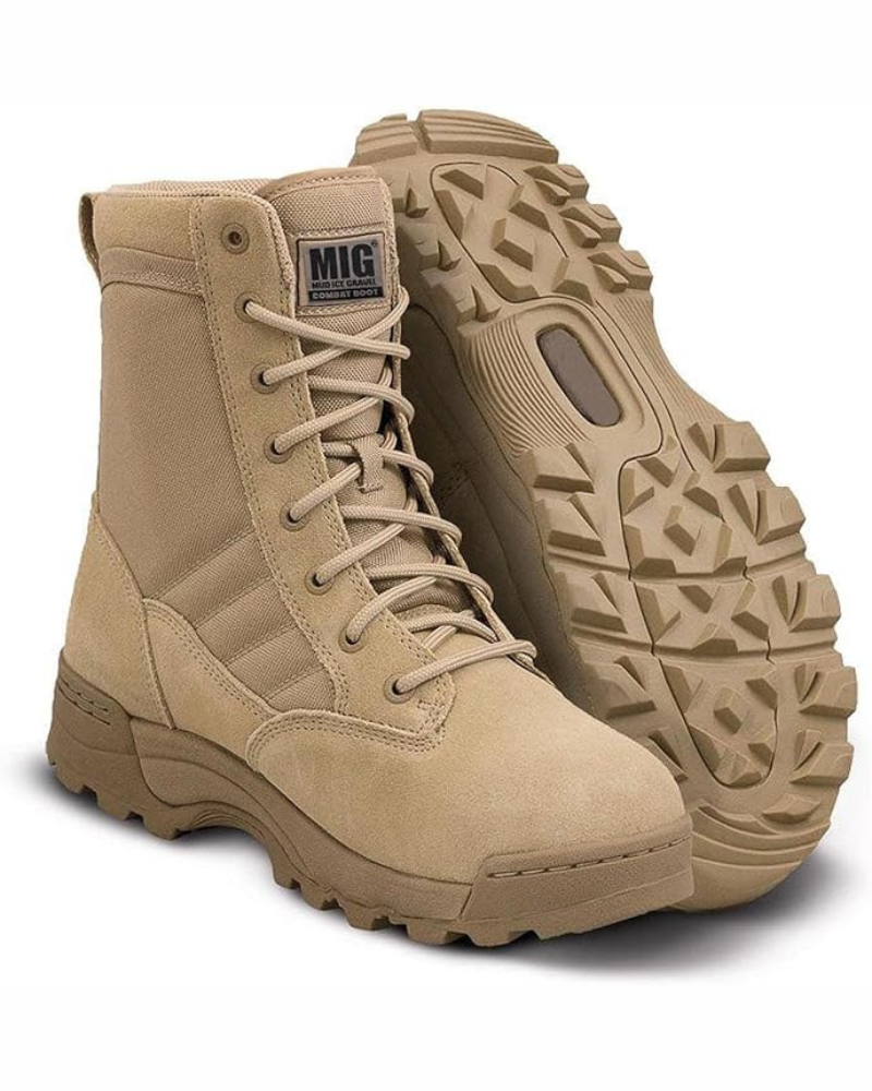 Russell Men's Tactical Combat Boots – High Top Lace-Up Side Zip Military Boots