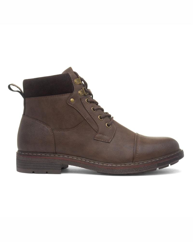 Martin Men's Synthetic Ankle Boots – Lace-Up Side Zip Casual Boots