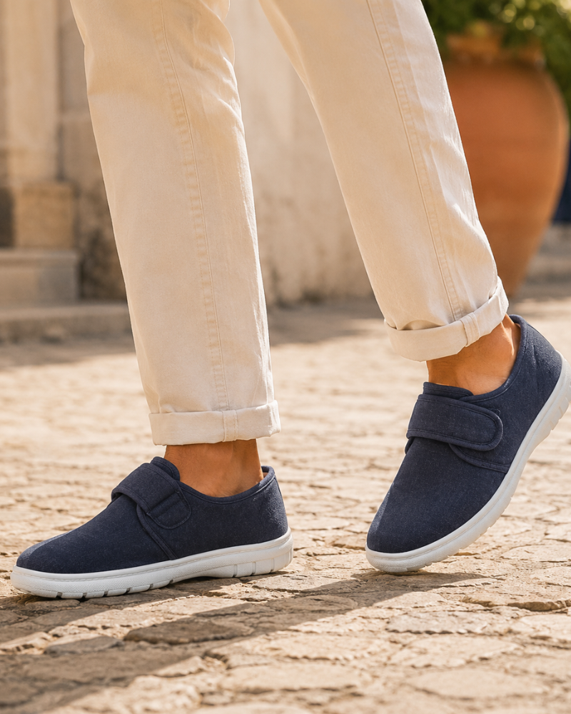 Reece Men's Canvas Shoes – Easy Fasten Casual Shoes with Textile Upper