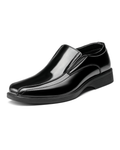 Preston Men's Leather Slip-On Loafers – Square Toe Dress Shoes with Cushioned Footbed
