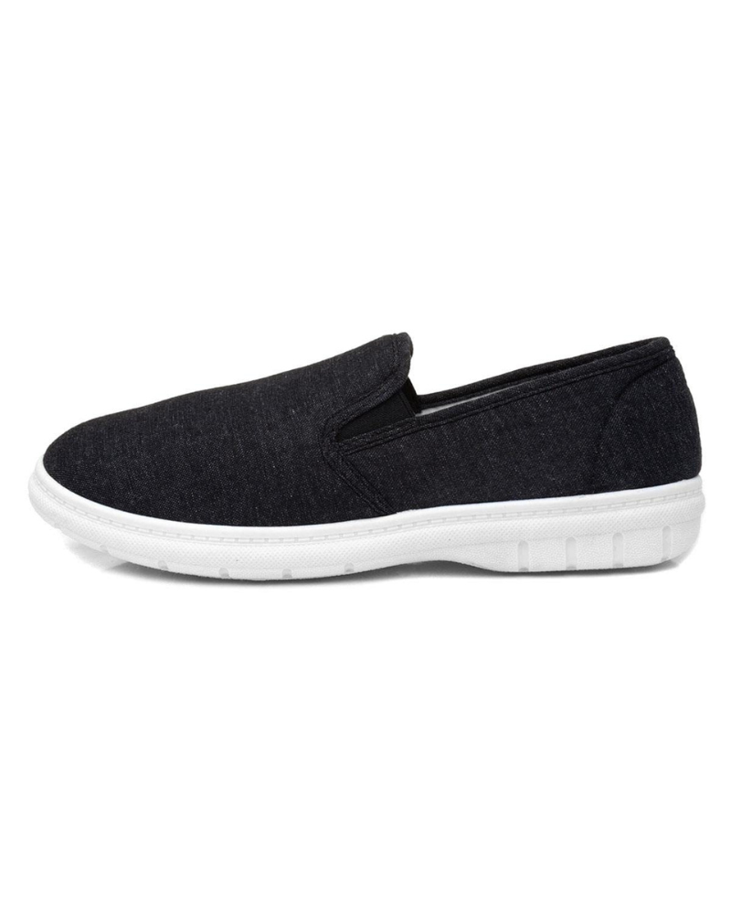 Brody Men's Slip-On Canvas Shoes – Twin Elastic Gusset Casual Flat Shoes