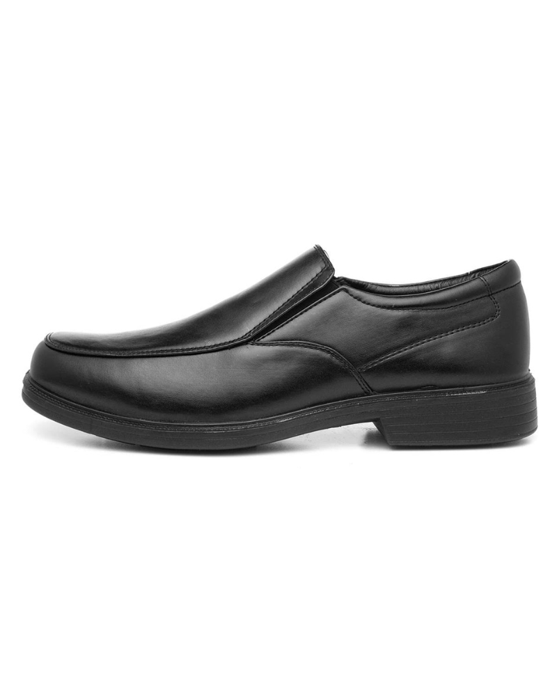 Wes Men's Slip-On Formal Shoes – Black Smart Dress Shoes with Grip Sole