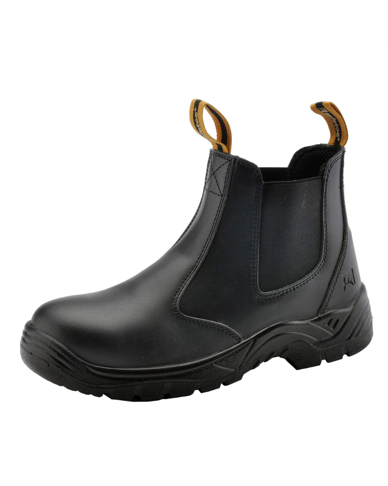 Nathan Men's S3 Safety Chelsea Boots – Waterproof Leather Steel Toe Slip-On Work Boots