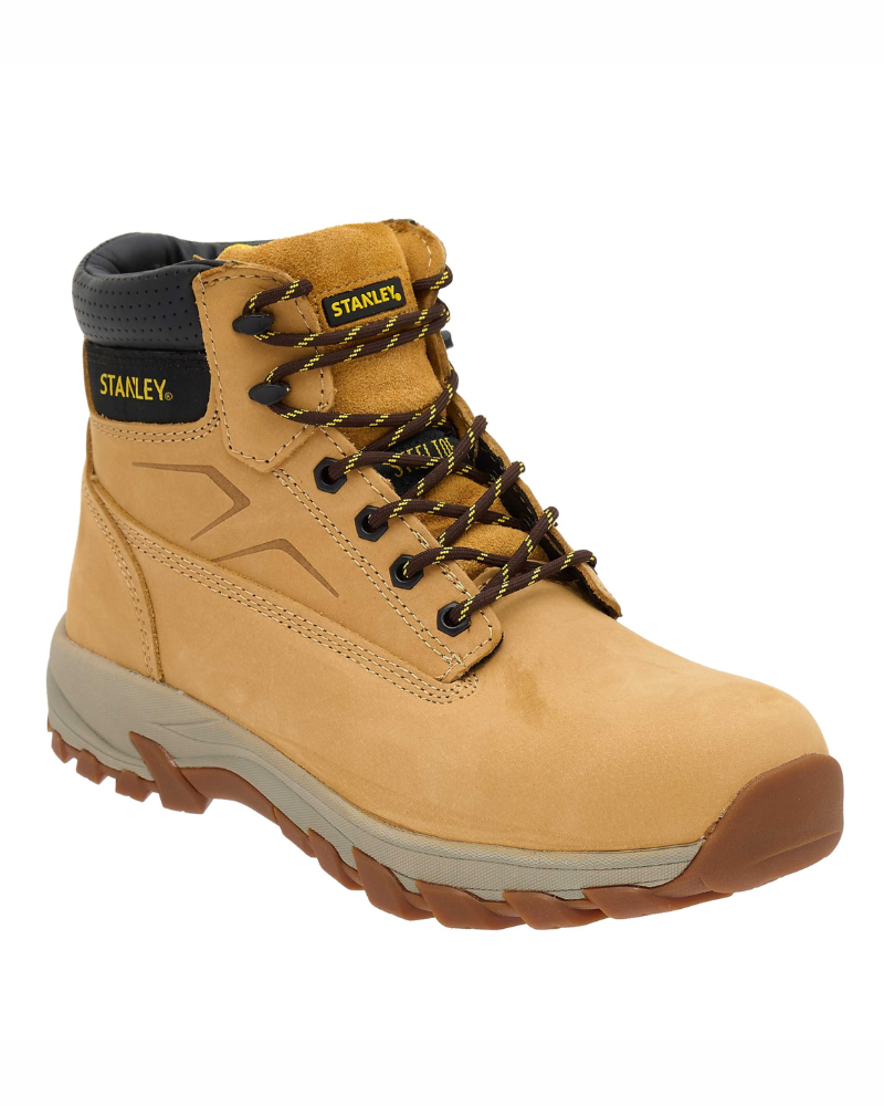 Dylan Men's Leather Safety Boots – SB P SRA Steel Toe Work Boots with Steel Midsole
