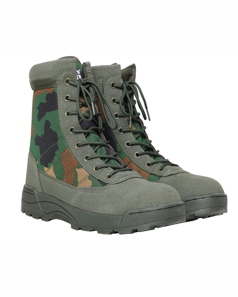 Russell Men's Tactical Combat Boots – High Top Lace-Up Side Zip Military Boots
