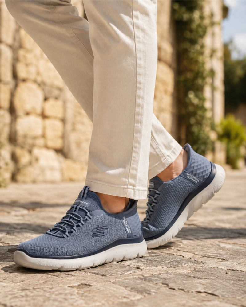 Dexter Men's Slip-In Trainers – Vegan Memory Foam Casual Shoes