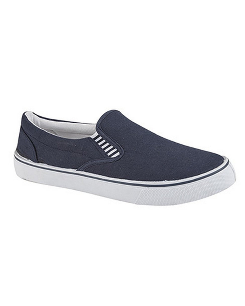 Finley Boys' Canvas Slip-On Shoes – Navy Yachting Pumps with Padded Collar