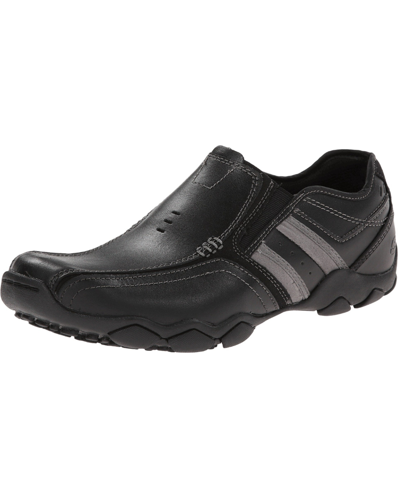 Spencer Men's Leather Slip-On Loafers – Casual Rubber Sole Comfort Shoes