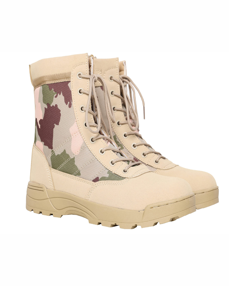 Russell Men's Tactical Combat Boots – High Top Lace-Up Side Zip Military Boots