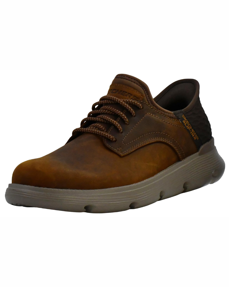 Leland Men's Leather Oxford Shoes – Wide Fit Slip-On Business Casual Shoes