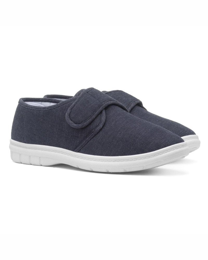 Reece Men's Canvas Shoes – Easy Fasten Casual Shoes with Textile Upper